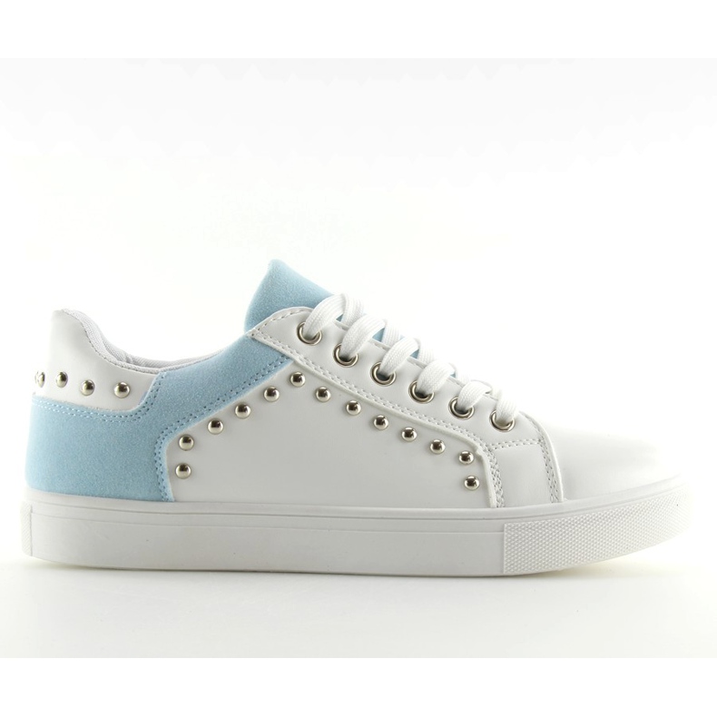 Weiße und blaue Sneakers für Damen LA09 Blau