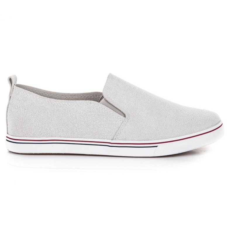 Graue Wildleder-Slipper