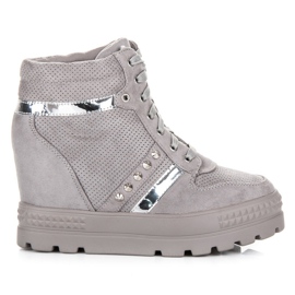 Bestelle Plateau-Turnschuhe grau