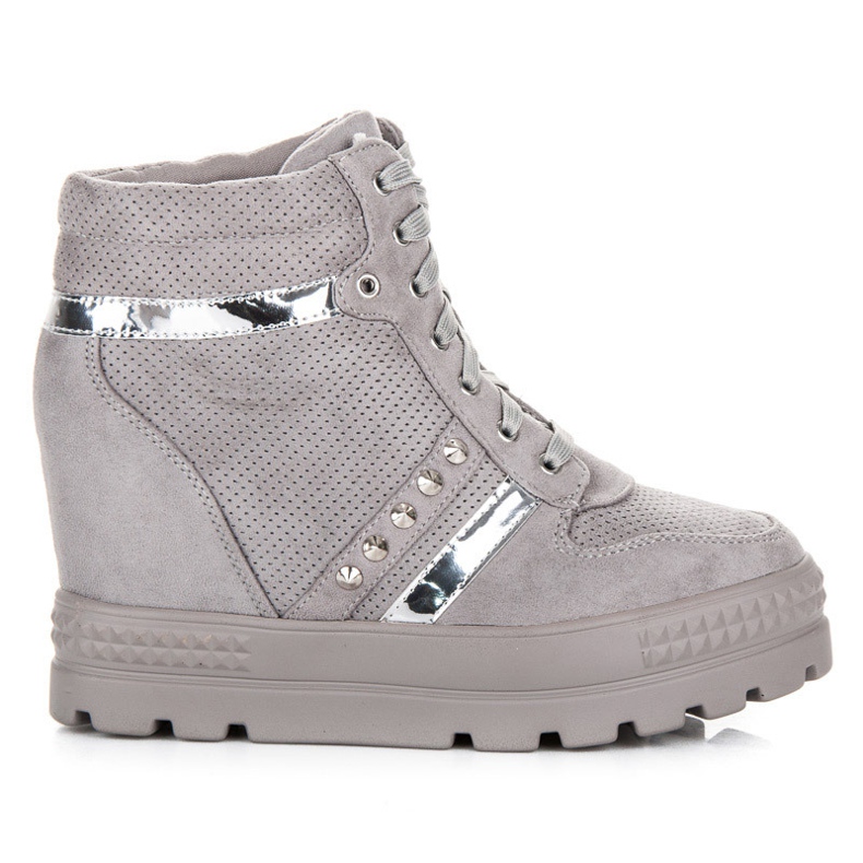 Bestelle Plateau-Turnschuhe grau