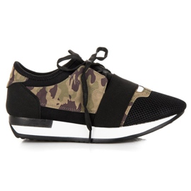 Sportschuhe zum Hineinschlüpfen schwarz braun grün