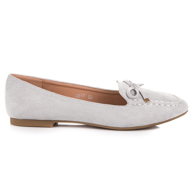 Small Swan Wildleder-Loafer mit Schleife grau