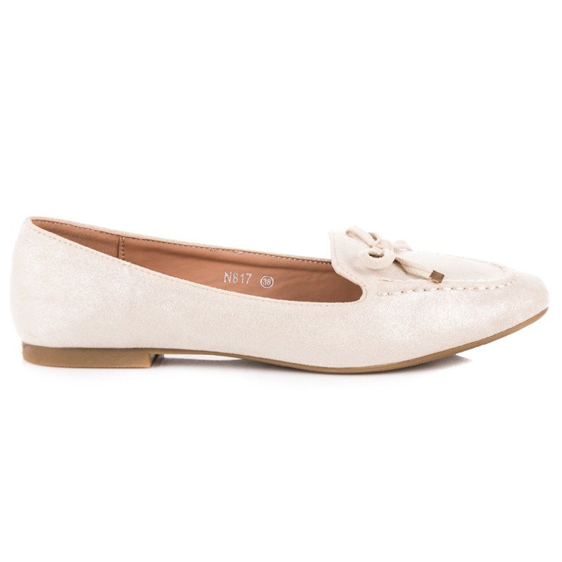 Small Swan Wildleder-Loafer mit Schleife beige