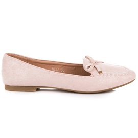Small Swan Wildleder-Loafer mit Schleife rosa