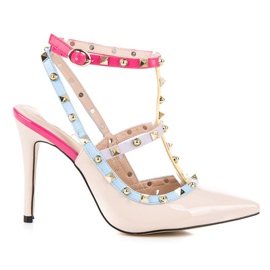 Vices Bunte Sandalen auf einem Laster mit hohem Absatz braun