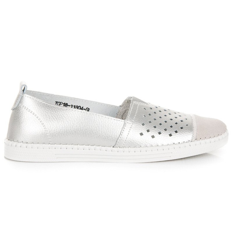 VINCEZA Leder Slipper grau
