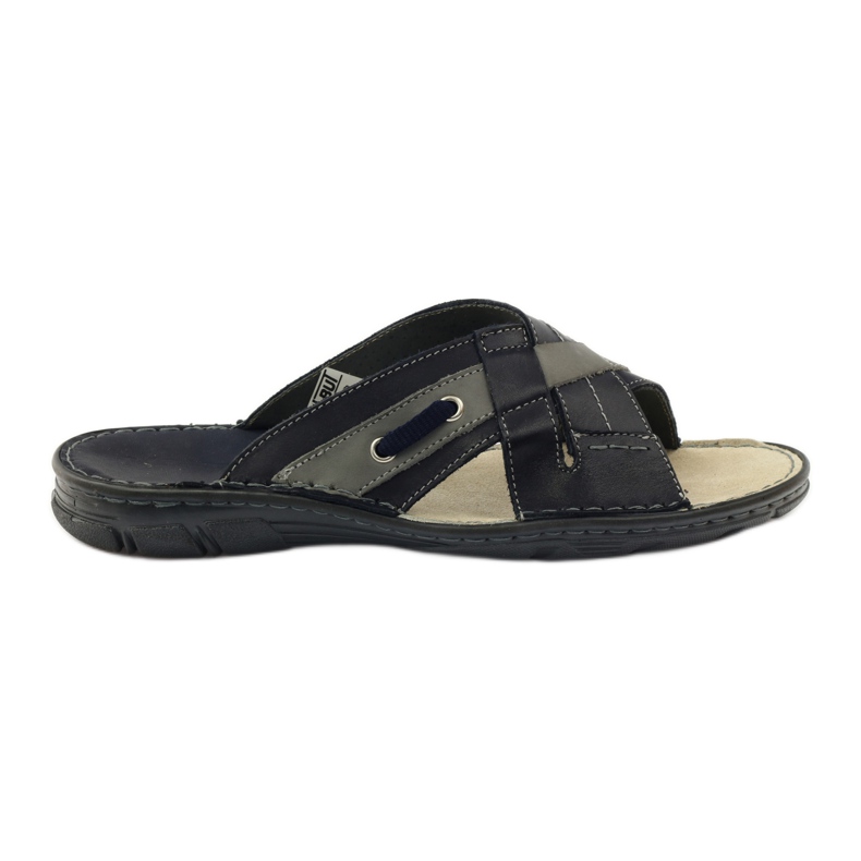 Herren-Lederhausschuhe Naszbut 055, Marineblau