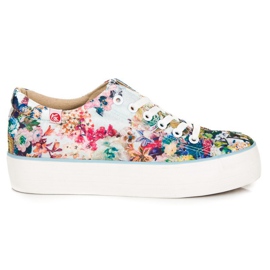 Yes Mile Gebundene Turnschuhe mit Blumen mehrfarbig