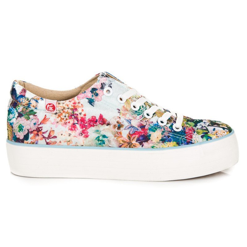 Yes Mile Gebundene Turnschuhe mit Blumen mehrfarbig
