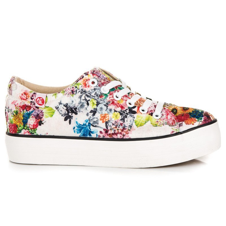 Yes Mile Gebundene Turnschuhe mit Blumen mehrfarbig