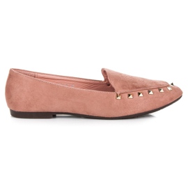 Schlupfschuhe mit Nieten rosa