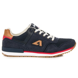 American Club Amerikanische Sportschuhe aus Wildleder blau