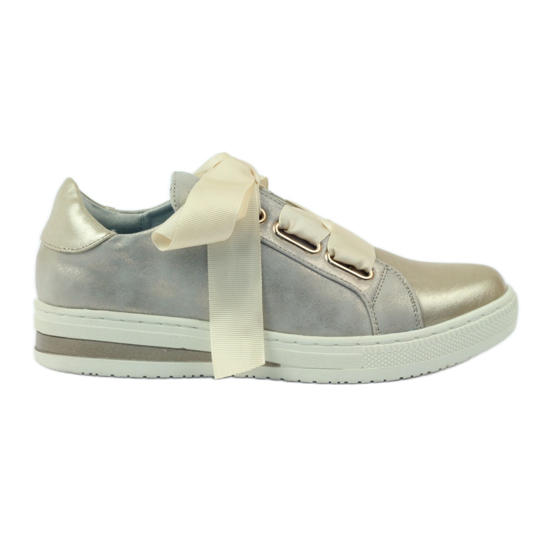 Creepers Leder Innensohle Filippo Schuhe grau golden