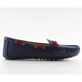 Klassische marineblaue Damenschuhe 3145 Blau / Rot