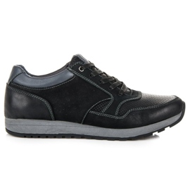 New Age Leder Sportschuhe schwarz