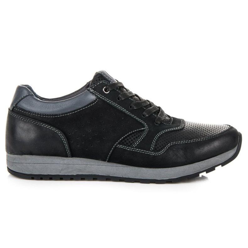 New Age Leder Sportschuhe schwarz