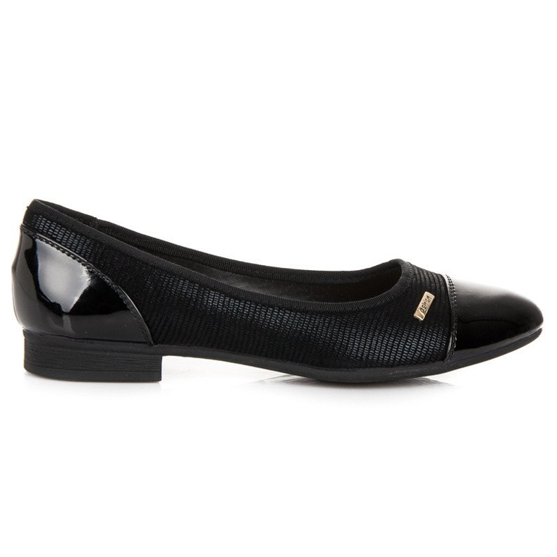 Schwarze Ballerinas mit Muster