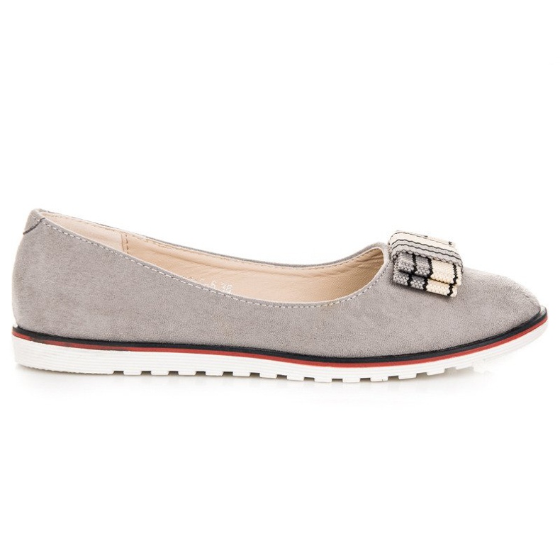 Ballerinas aus Wildleder grau