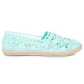 Seastar Mintgrüne Espadrilles aus Spitze