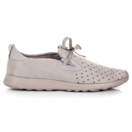 Kylie Durchbrochene Slipons aus Wildleder grau