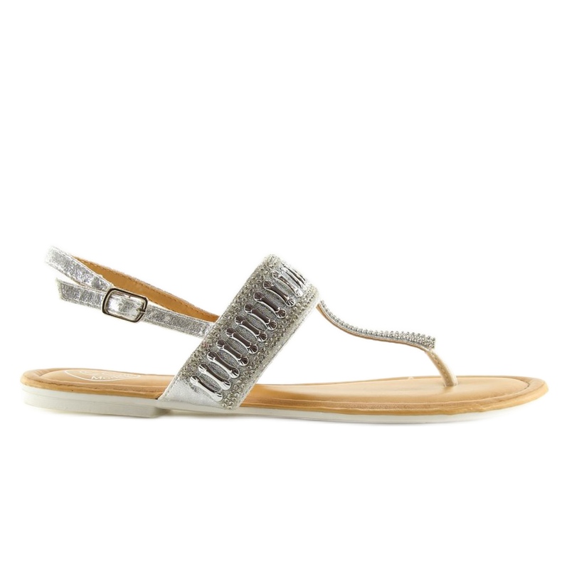 Flip-Flops mit Silbersteinen 6700 Silber grau