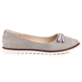 Ballerinas aus Wildleder grau