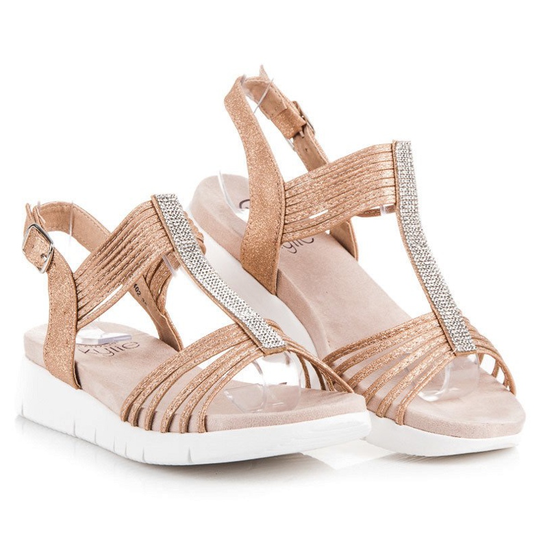 Kylie Sandalen mit Kristallen braun