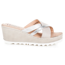 Kylie Keil Hausschuhe braun grau