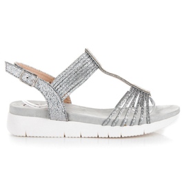 Kylie Sandalen mit Kristallen grau