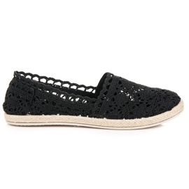 Seastar Schwarze Espadrilles aus Spitze