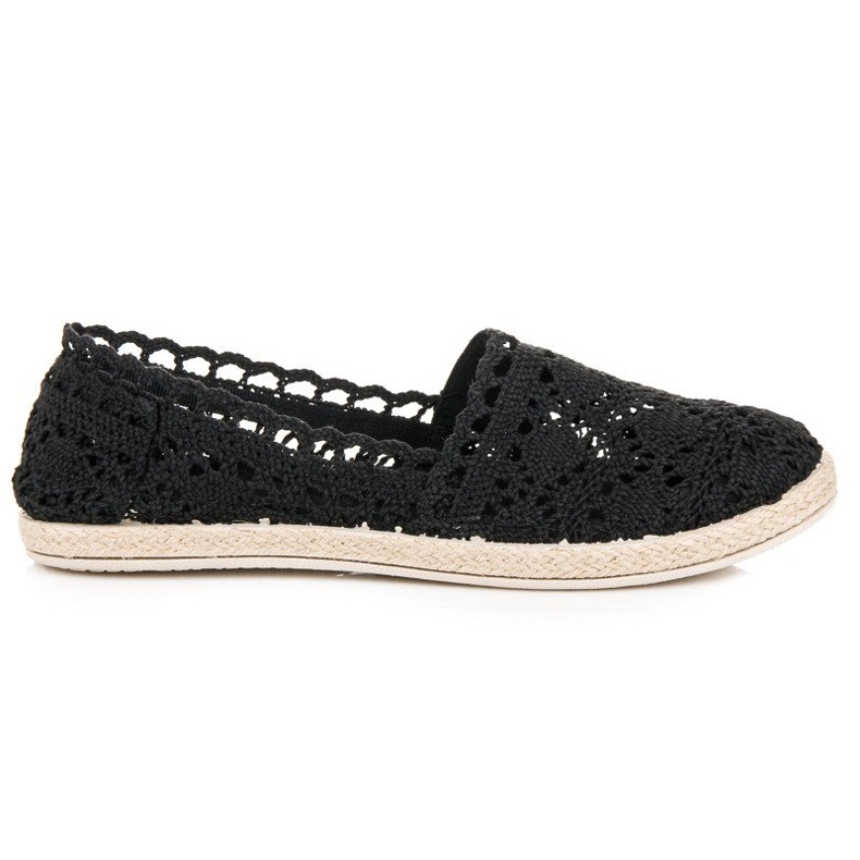 Seastar Schwarze Espadrilles aus Spitze