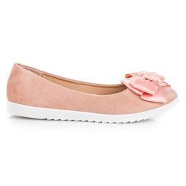 Comer Wildlederballerinas mit Schleife rosa
