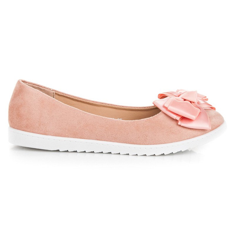 Comer Wildlederballerinas mit Schleife rosa