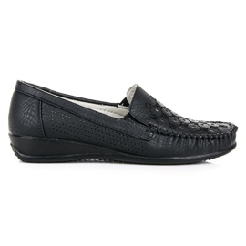 Hasby Schwarze durchbrochene Loafer