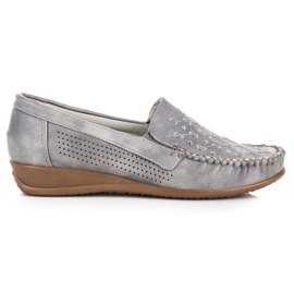 Hasby Graue durchbrochene Loafer