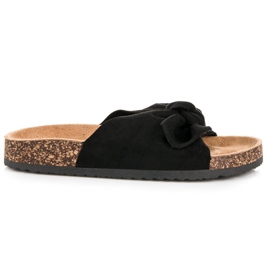 Queen Vivi Wildlederhausschuhe mit Schleife schwarz