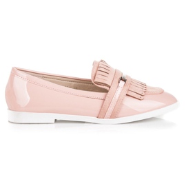 Ideal Shoes Pulverlackierte Mokassins rosa