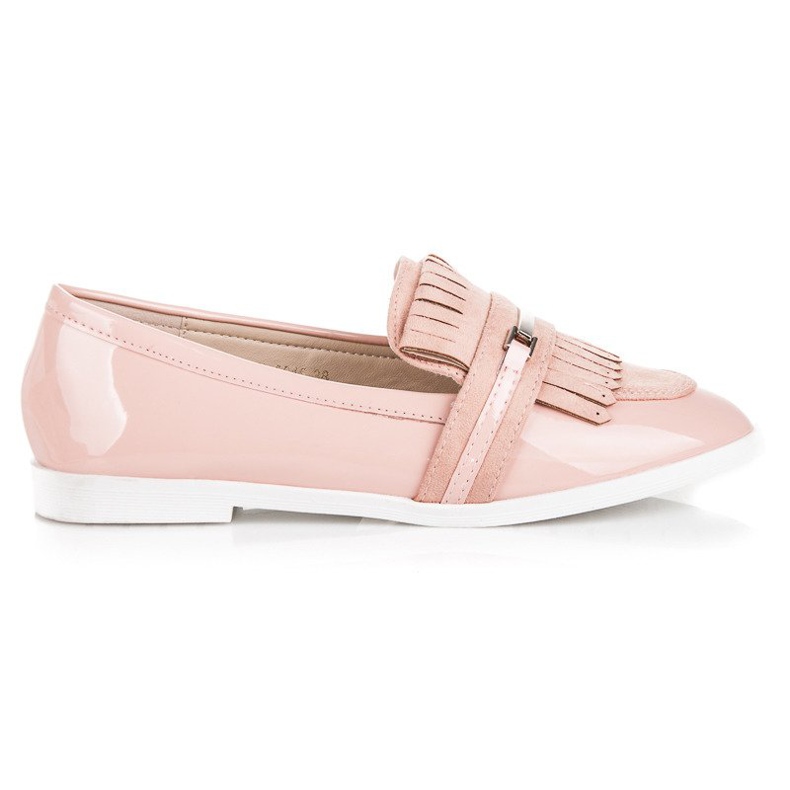 Ideal Shoes Pulverlackierte Mokassins rosa