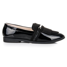 Ideal Shoes Schwarz lackierte Loafer