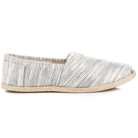 Gerippte Espadrilles grau