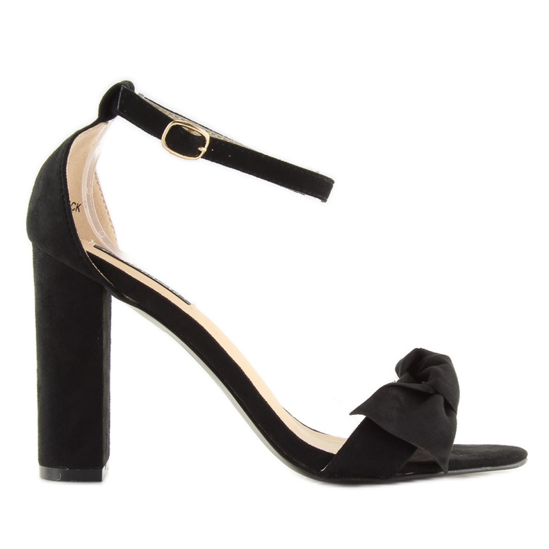 Schwarze Sandaletten mit hohem Absatz 118-11 schwarz