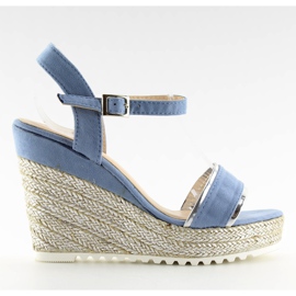 Sandalen, Espadrilles auf Keilabsatz, blau 6823 Blau