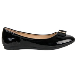 Comer Schwarz lackierte Ballerinas