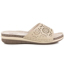 Hasby Durchbrochene Hausschuhe für Damen braun