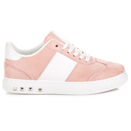 Sportschuhe aus Wildleder weiß rosa