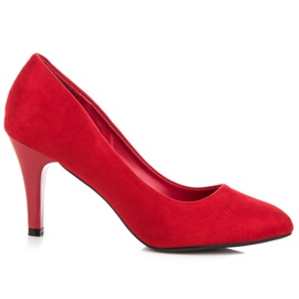 Bequeme Pumps auf Anstecknadel rot