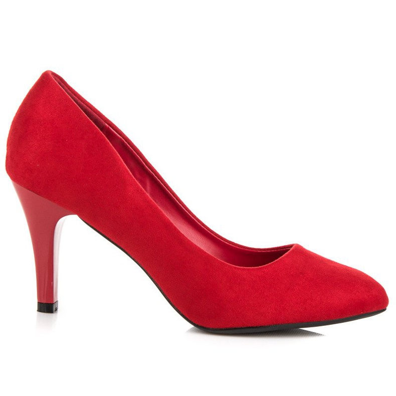 Bequeme Pumps auf Anstecknadel rot