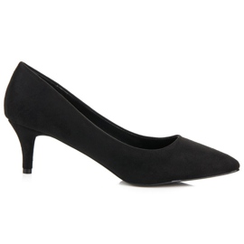 Schwarze Wildleder-Heels