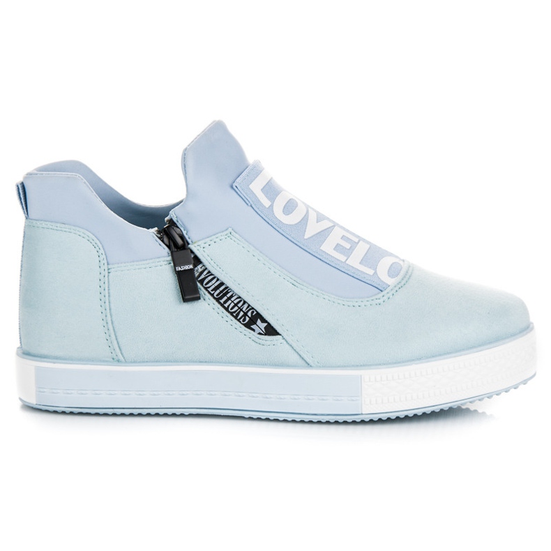 Ideal Shoes Blaue Wildlederturnschuhe