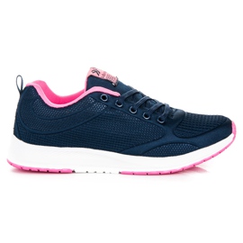 Ax Boxing Marineblaue Textilschuhe rosa